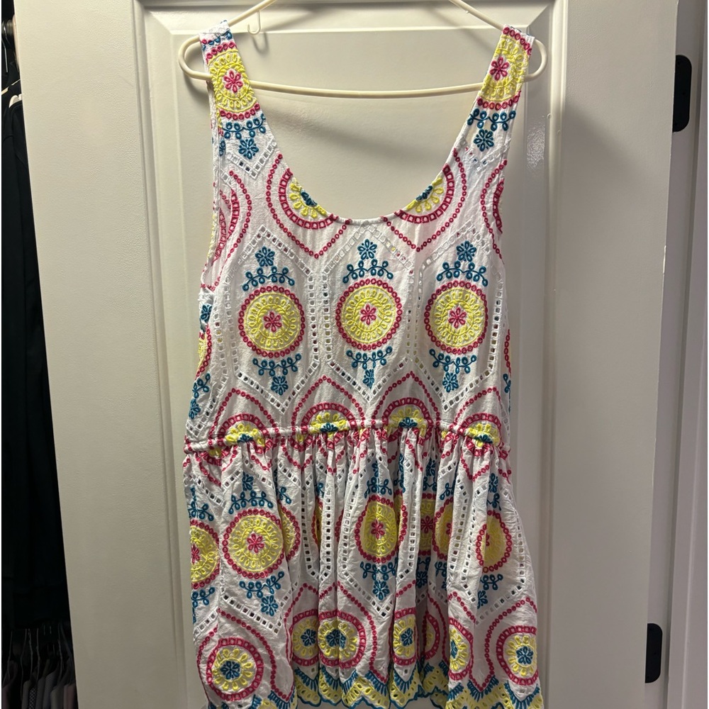 Ramy brook beach coverup embroidered with tie waist